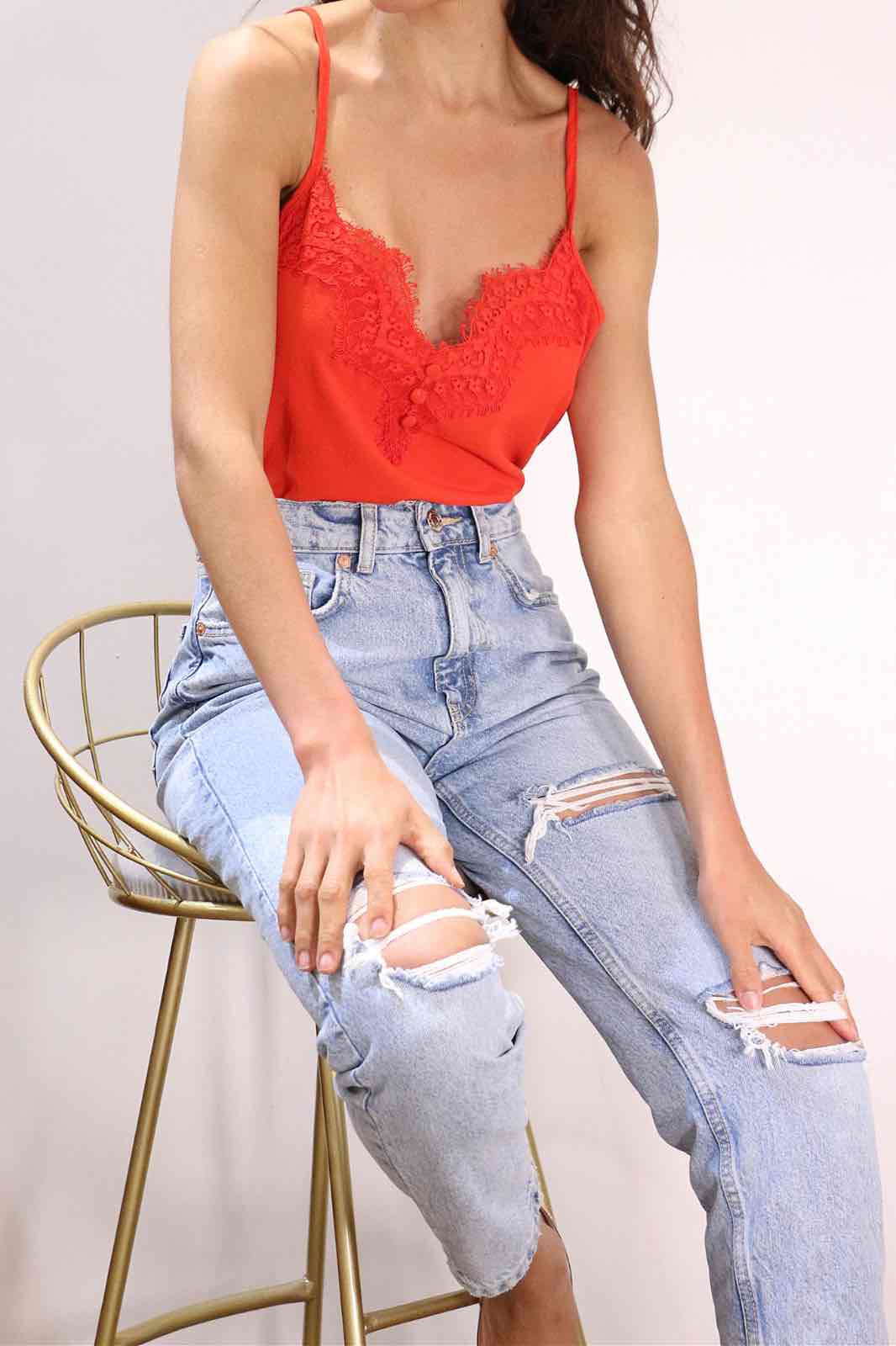 Red Lace Dee Cami