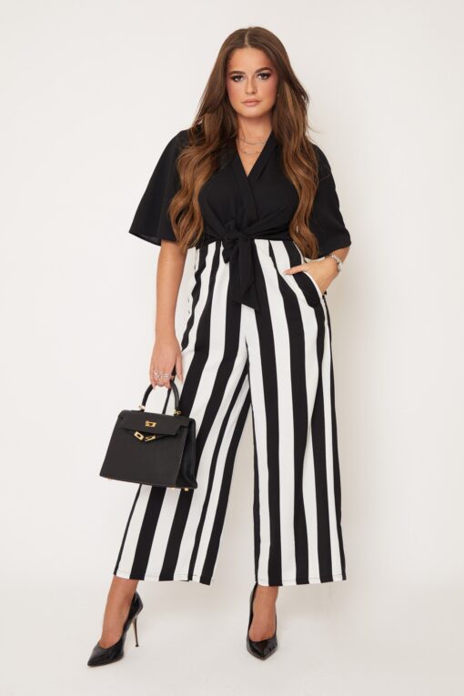 Elizabeth Stripe Tie Detail Jumpsuit