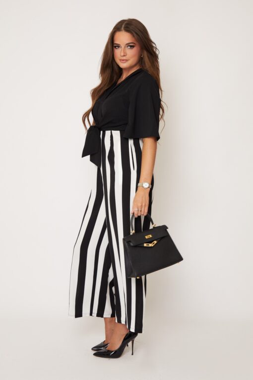 Elizabeth Stripe Tie Detail Jumpsuit - Image 5
