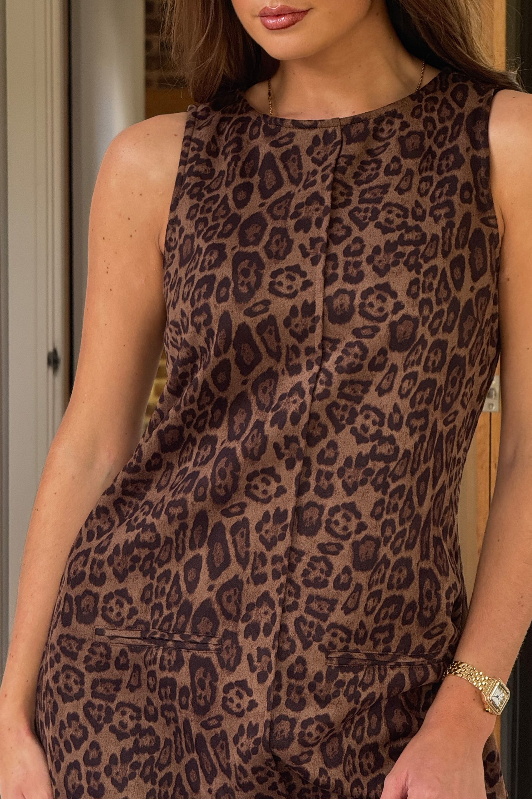 Sigrid Sleeveless Leopard Shift Dress ( pre order in Fri) - Image 7
