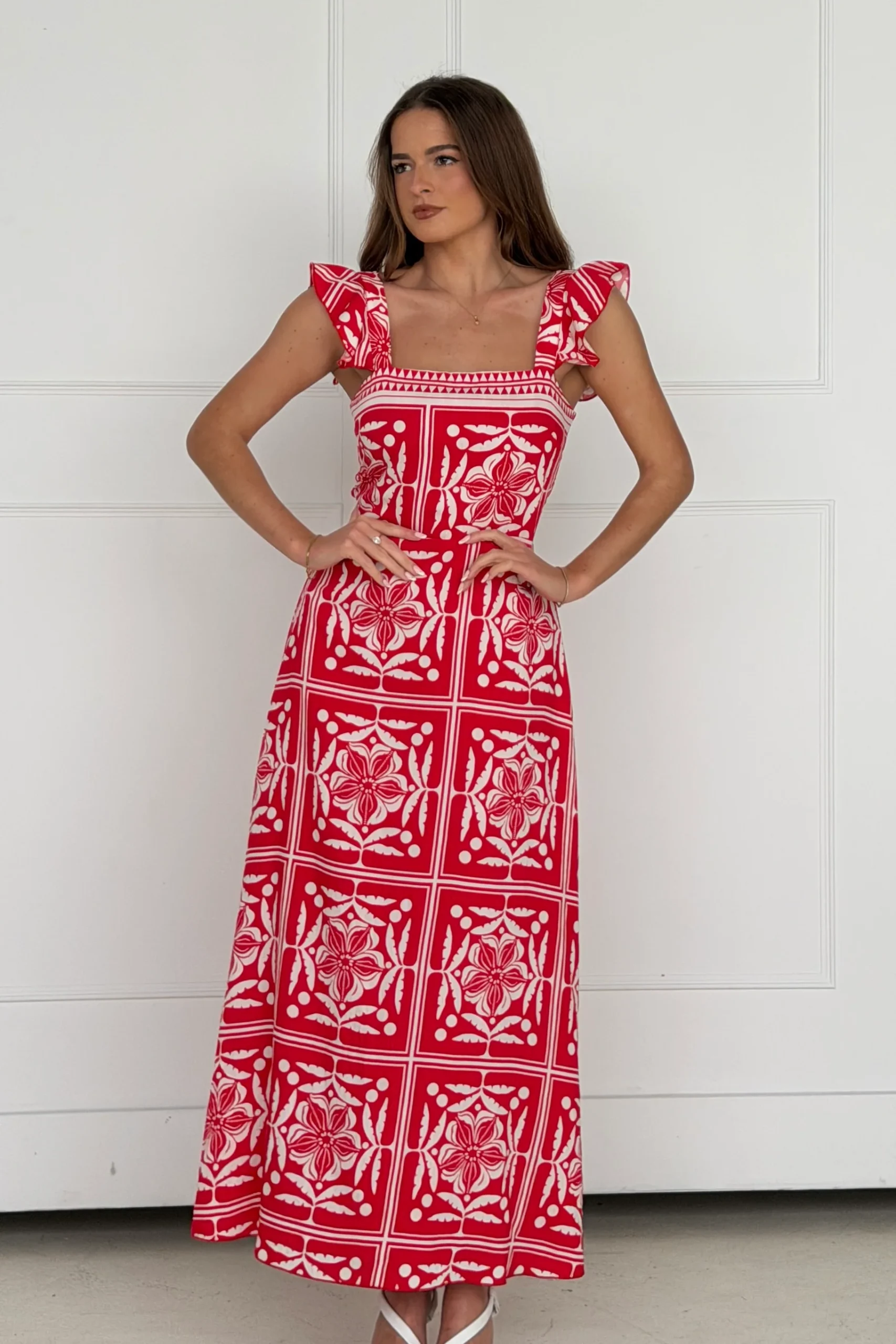 Orla Maxi Dress Red Print