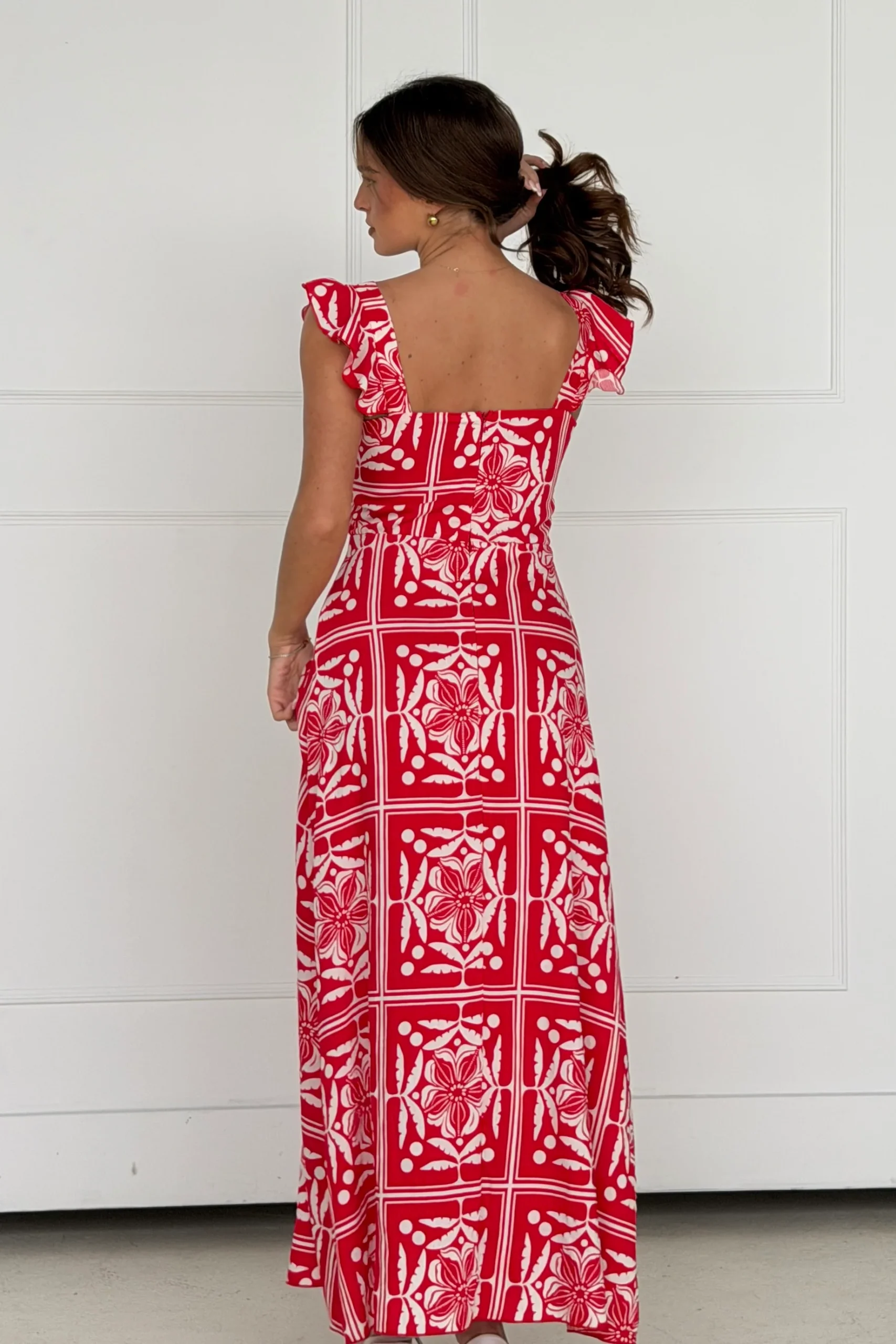 Orla Maxi Dress Red Print - Image 2