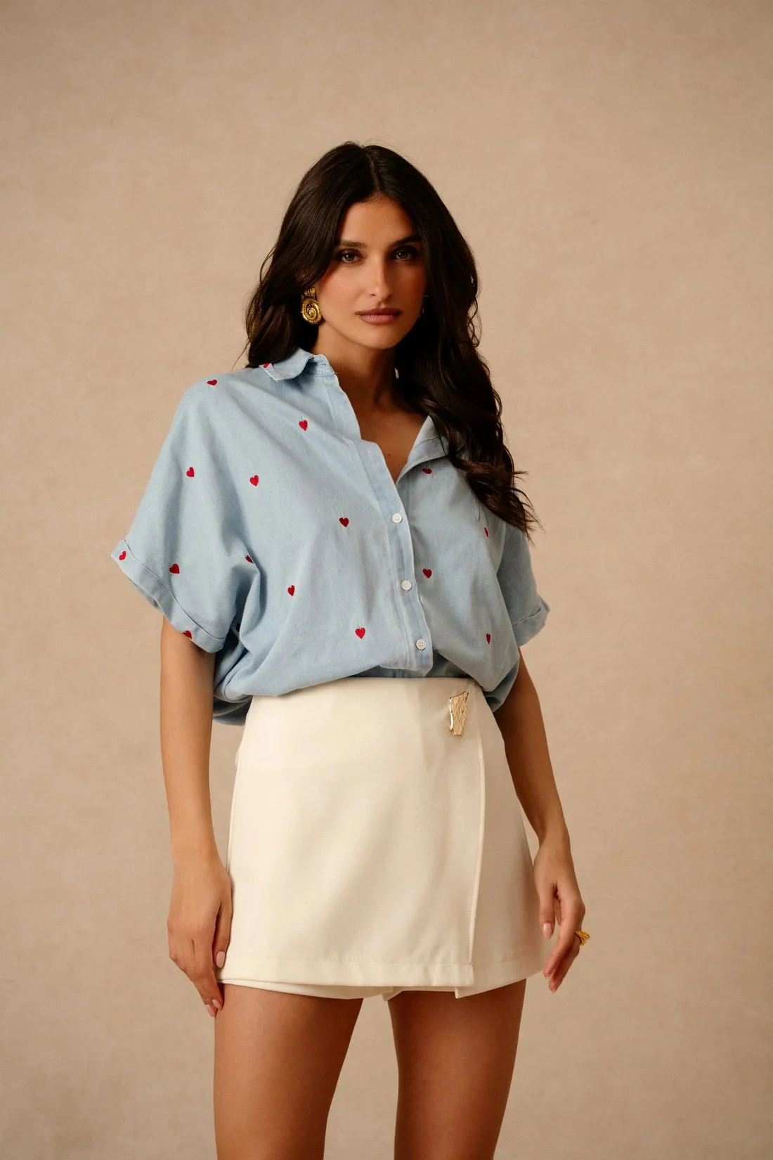 Olivia Blue Denim Heart Shirt ( pre order in 22nd) - Image 2