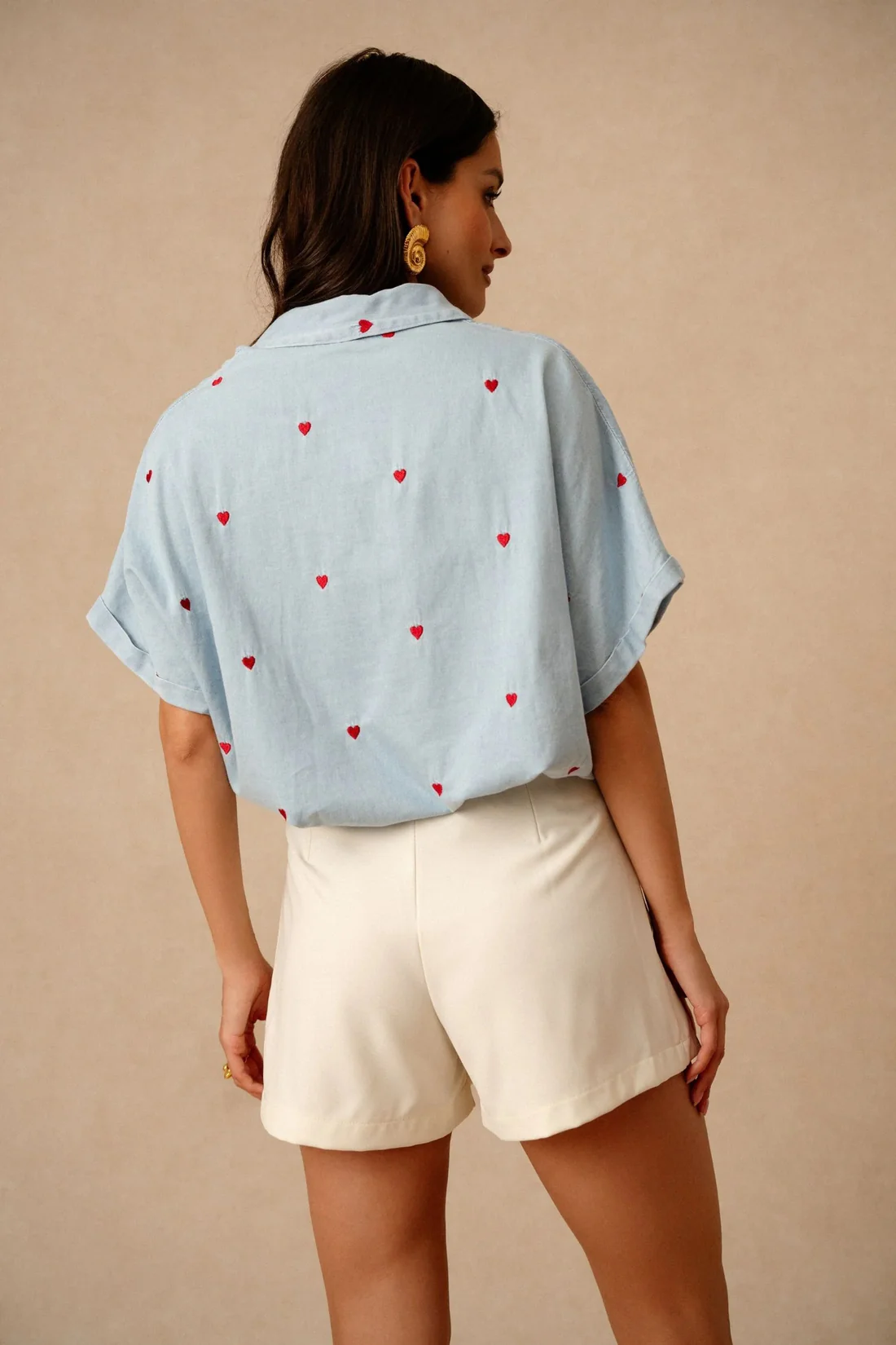 Olivia Blue Denim Heart Shirt ( pre order in 22nd) - Image 3