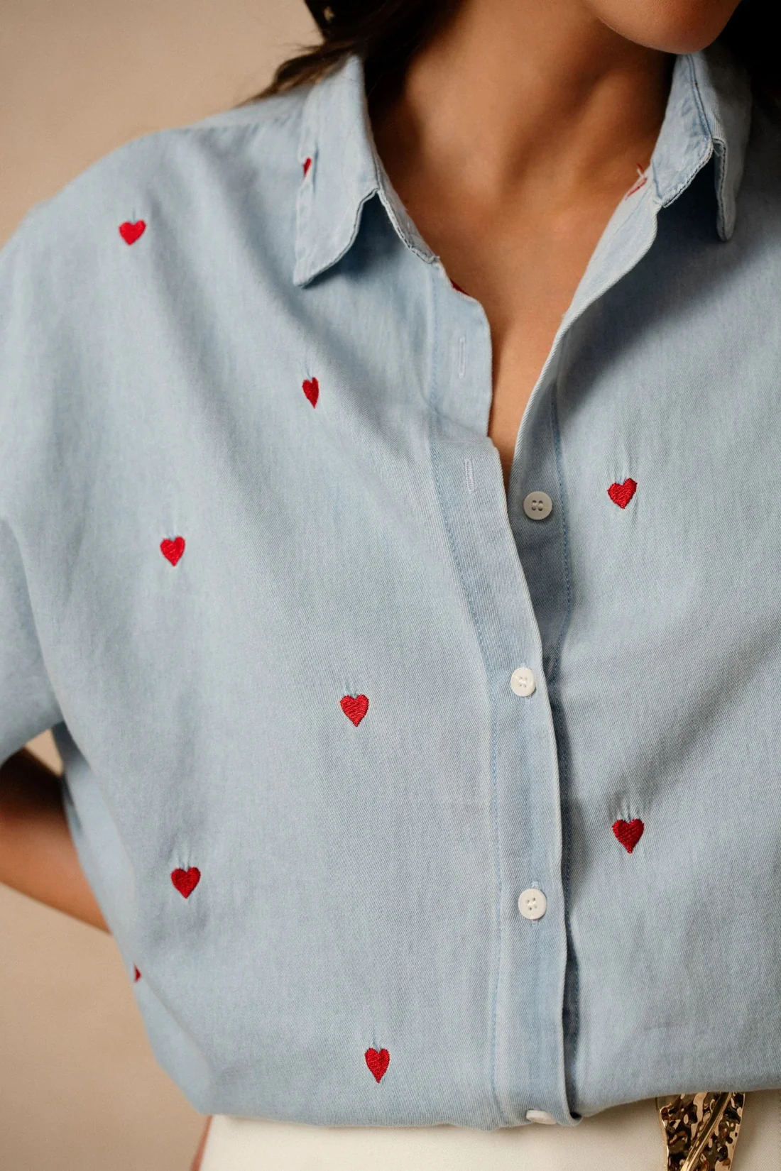 Olivia Blue Denim Heart Shirt ( pre order in 22nd) - Image 5