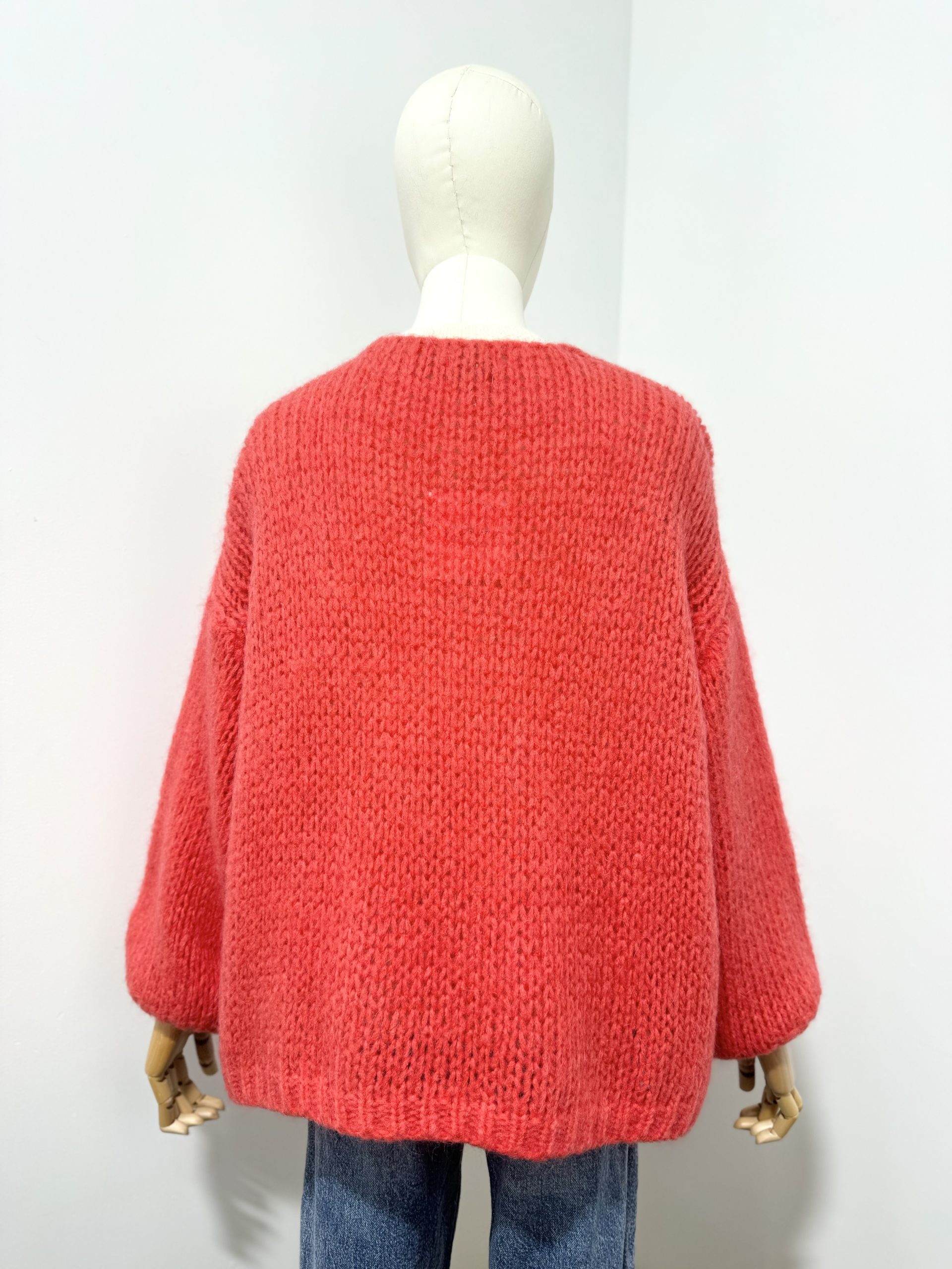 Sara Coral Mohair Cardigan - Image 4
