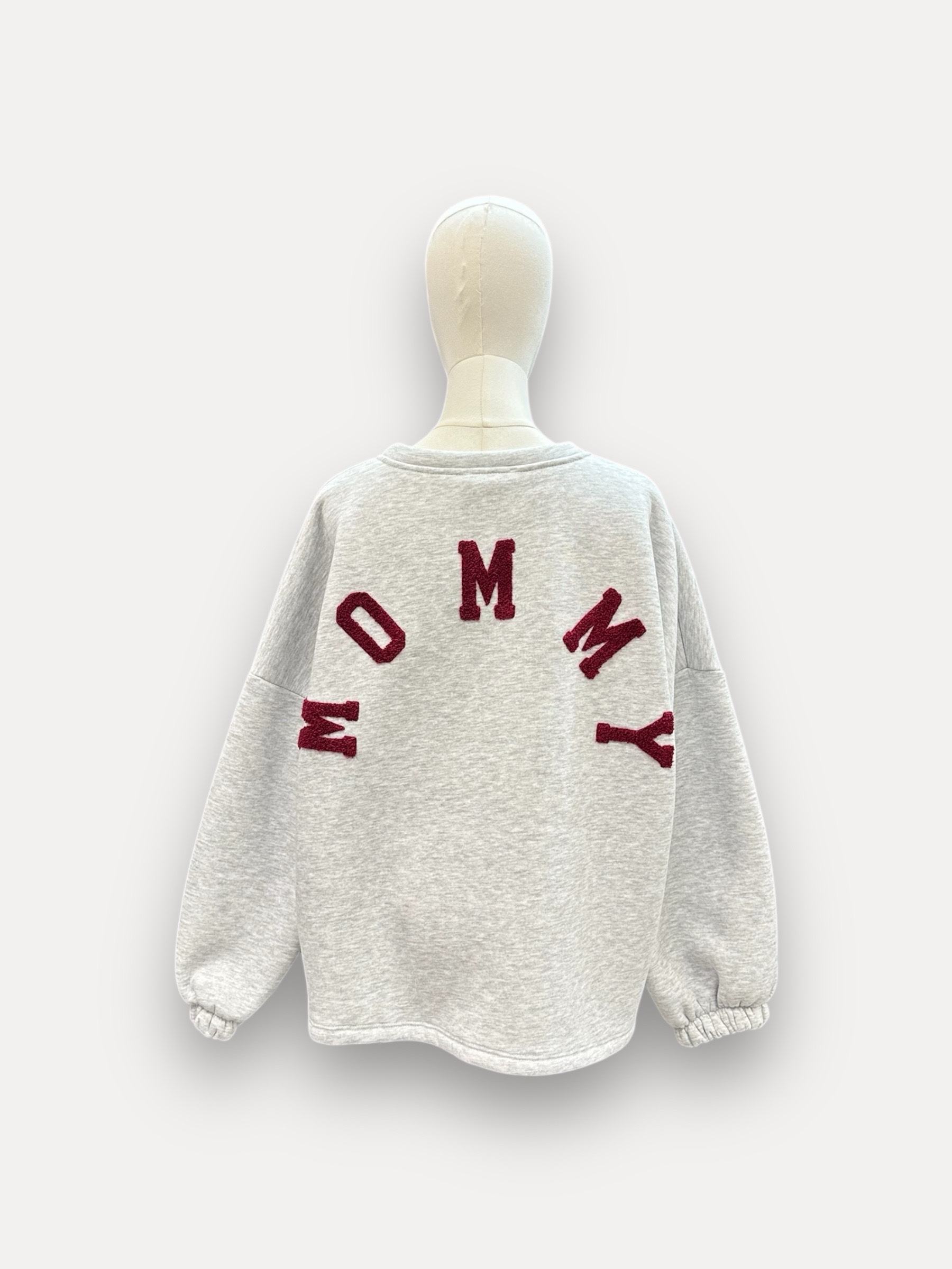 Grey Cotton Oversized Burgundy Mommy Sweatshirt ( due in Thu) - Image 2